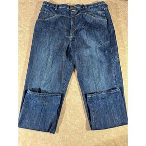 Marithe Francois Girbaud Mens Baggy Denim Jeans Straight Leg Dark Blue Size 42
